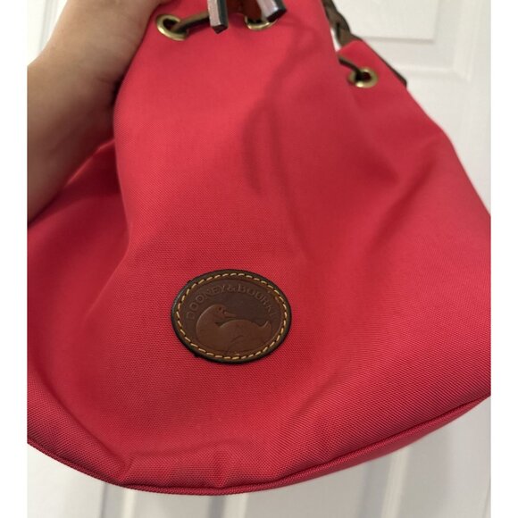 Dooney & Bourke Women's Pink Nylon Drawstring Bucket Bag - Picture 4 of 14